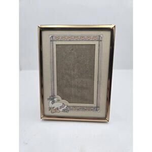 Vintage Mini Goose Duck Picture Frame Wallet Size Gold Table Top Hanging 2x3